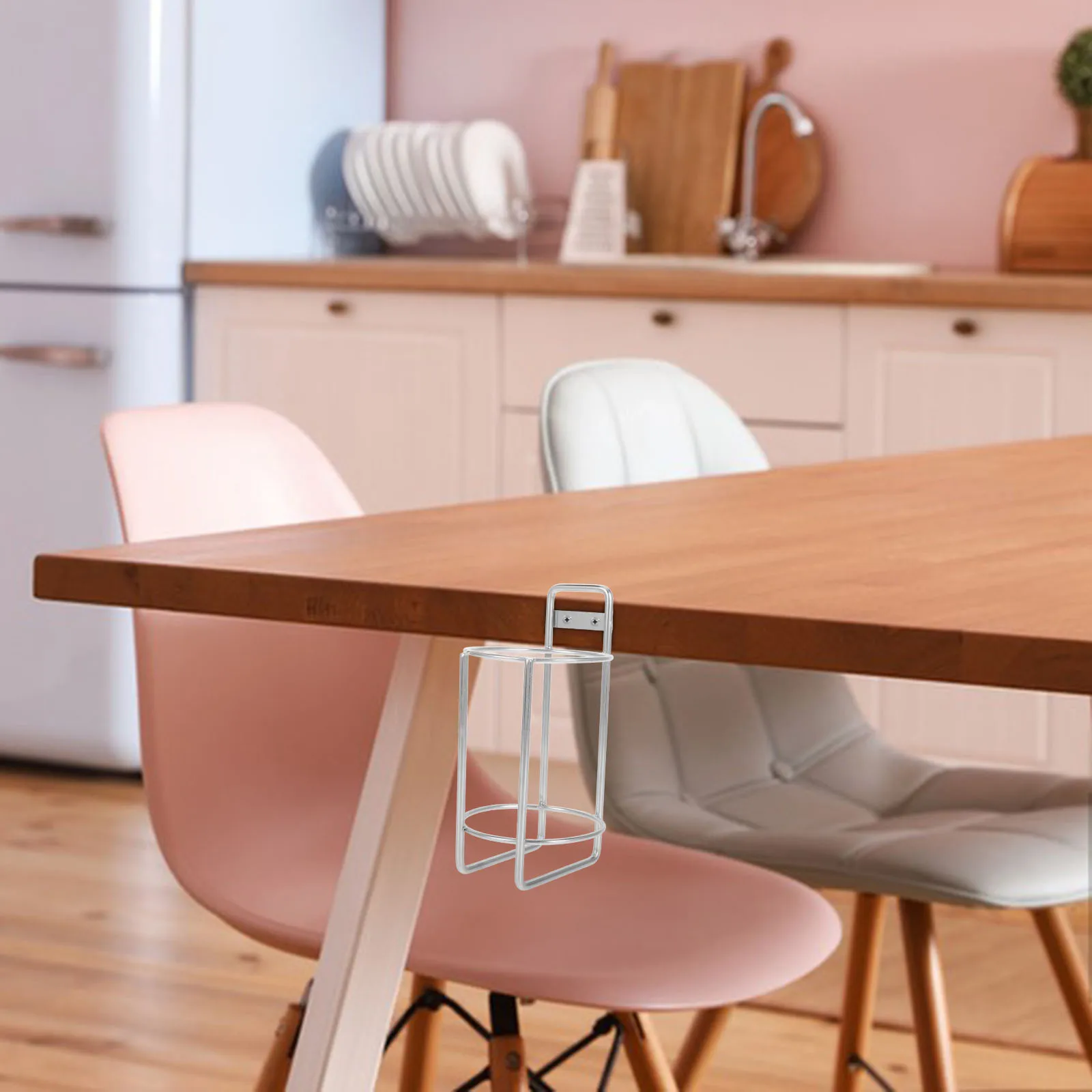 حامل أكواب مثبت على الحائط من الفولاذ المقاوم للصدأ، رف منظم لزجاجة المياه المستقرة لزجاجة محطة عمل الموظفين في ورشة عمل المكتب