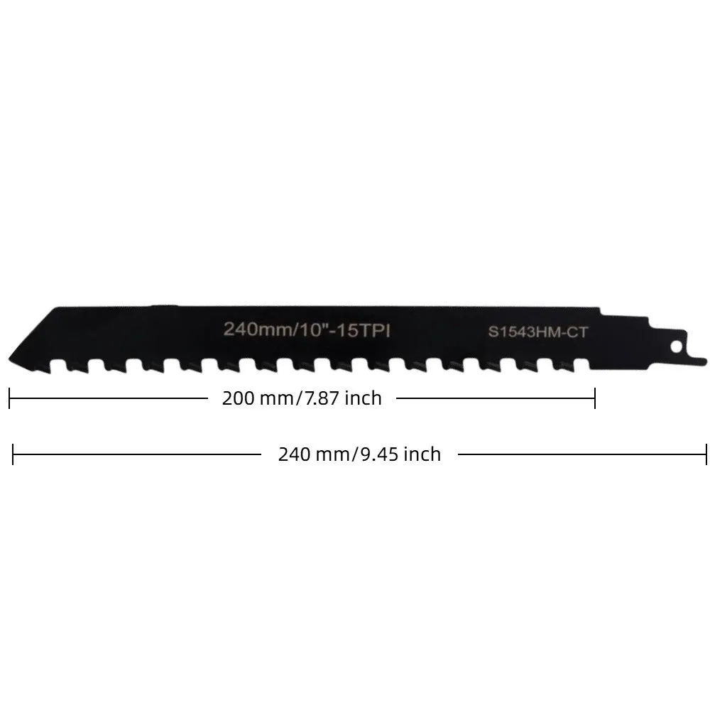 15 TPI Reciprocating Saw Blades 240mm Length 10-Inch Length Masonry Saw Blades Alloy Steel Material Carbide Tips