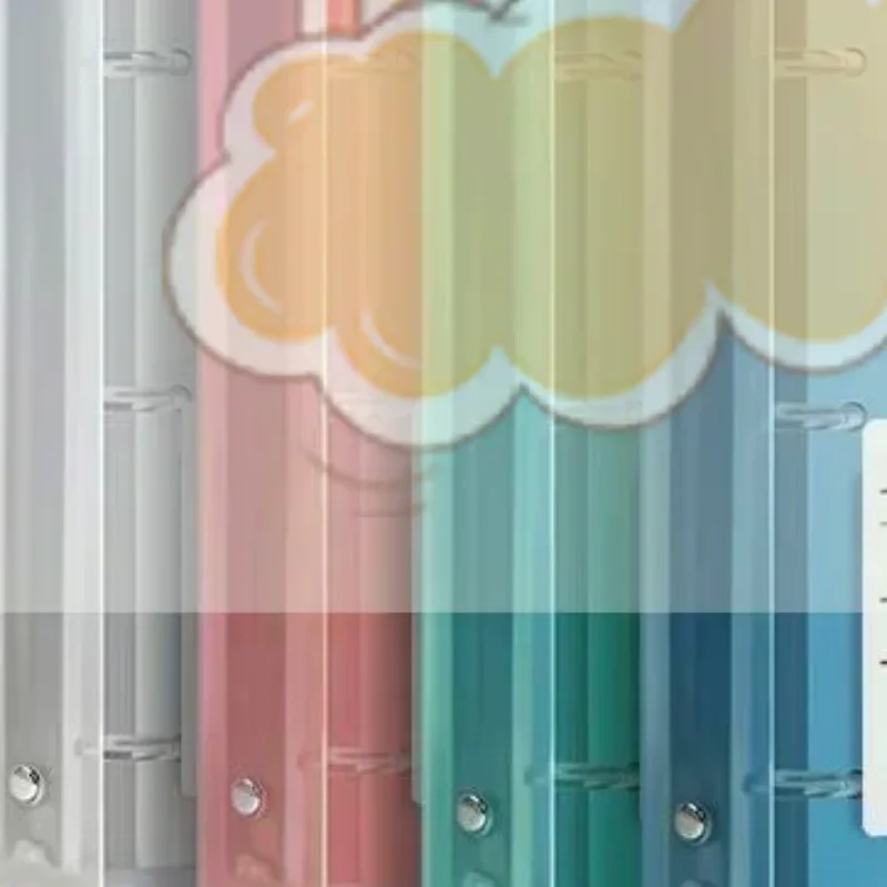 A4 4 Hole Loose Leaf Binder Folder Transparent Document Organizer With Divider For Student Exam Paper Office File Storage