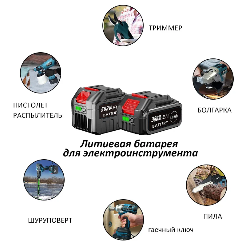 Аккумулятор литий-ионный JAUHI 20В 18В 21В для электроинструментов Makita 18В серии B: угловых шлифовальных машин, электропил, ударных гайковертов