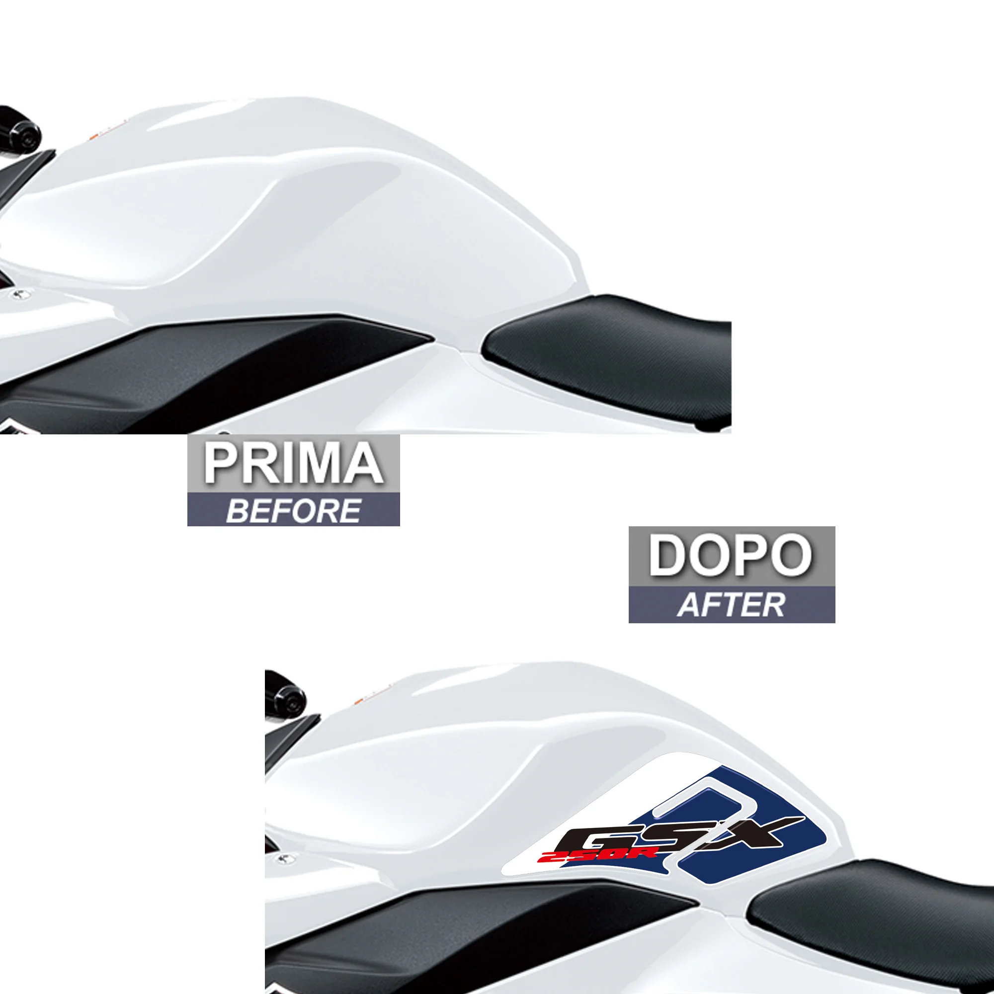 Autocollants réfléchissants imperméables pour réservoir et carrosserie de moto, accessoires de course pour GSX250R