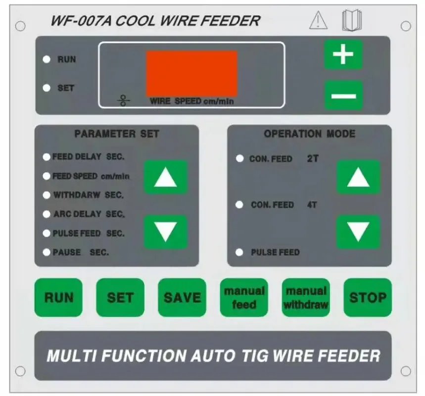 WF-007A Tig Cold Wire Feeder Feeding Machine Digital Controlled For Pulse Tig Welding 220V / 110V English Panel