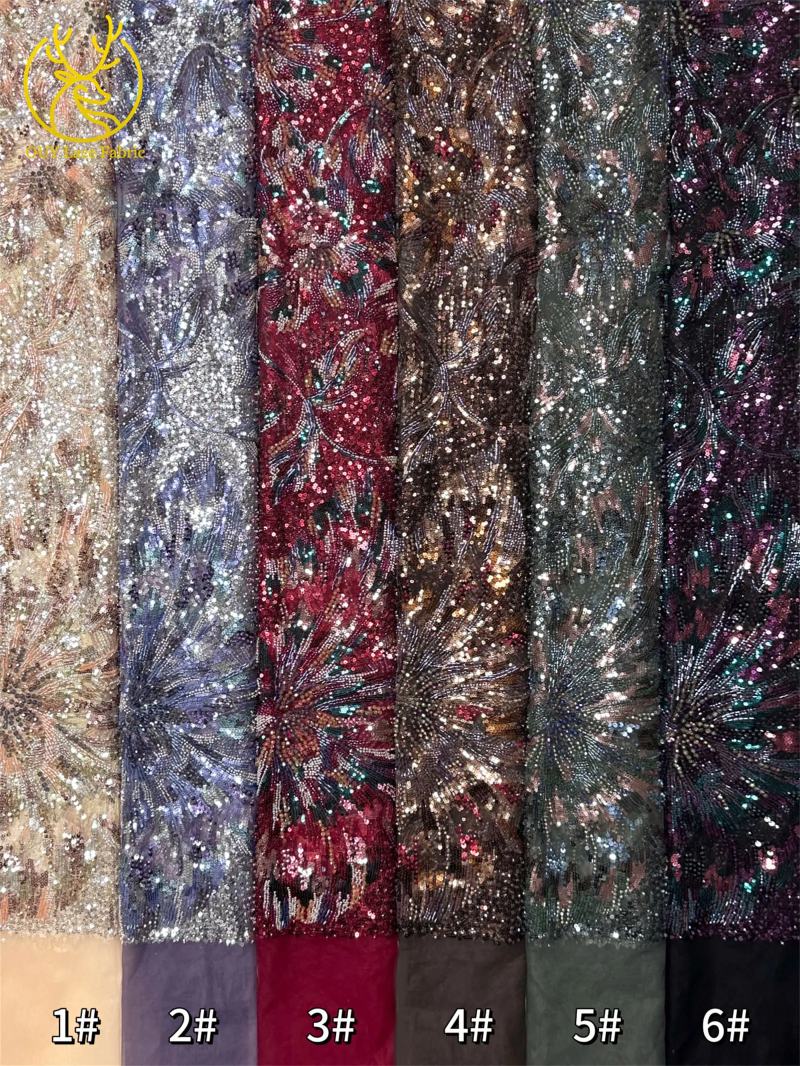 2026 Luxuriöser mexikanischer Perlen-Spitzenstoff 2026 Premium französischer nigerianischer Pailletten-Spitzenstoff, ideal für Hochzeitskleider und Partykleider – Detail 20