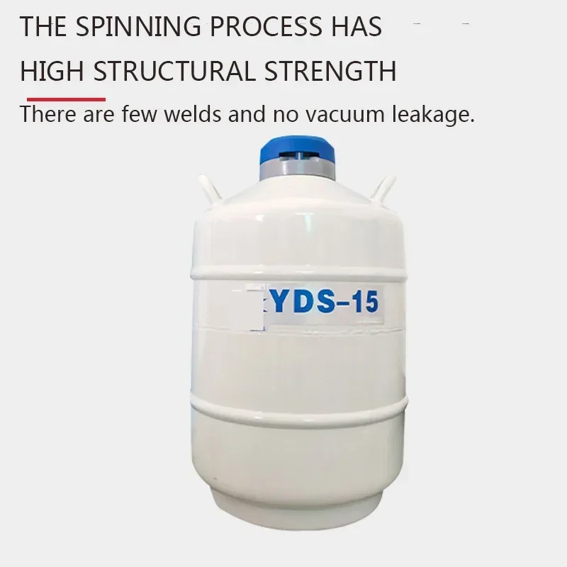 ถังไนโตรเจนเหลวแช่แข็ง YDS-15 16L/50มม./80มม. ถังไนโตรเจนเหลวปิดผนึกขนาดลำกล้องพร้อมไนโตรเจนเหลวกันรั่ว