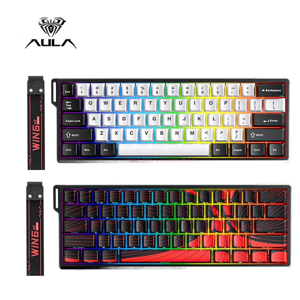 AULA WIN60 WIN68 HE Magnetic Switch Mechanial Keyboard Wired 8KHz Keyboard Polling Rate RT0.02 SOCD Valorant Custom Keyboard