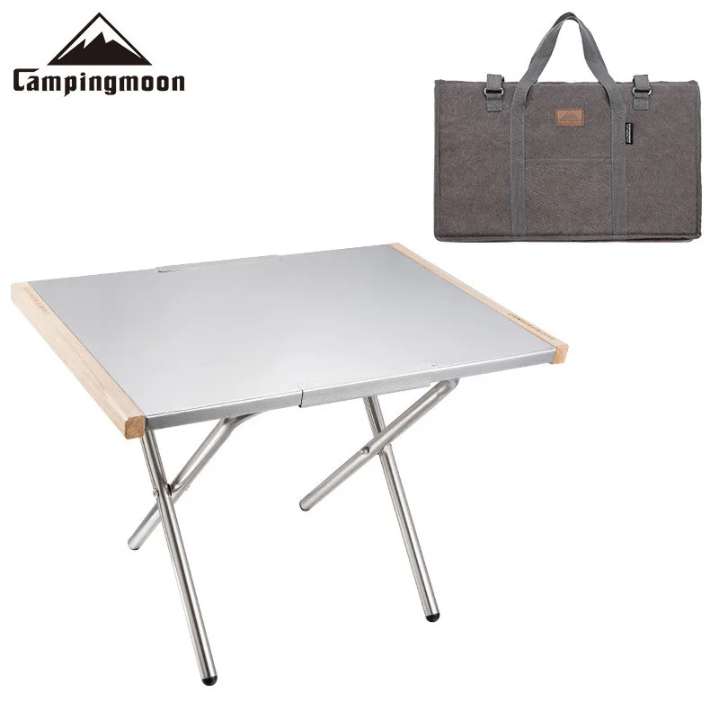 

Outdoor Portable Stainless Steel Table CampingMoon T-370 Portable Storage Picnic Barbecue Table Camping Cooking Folding Table