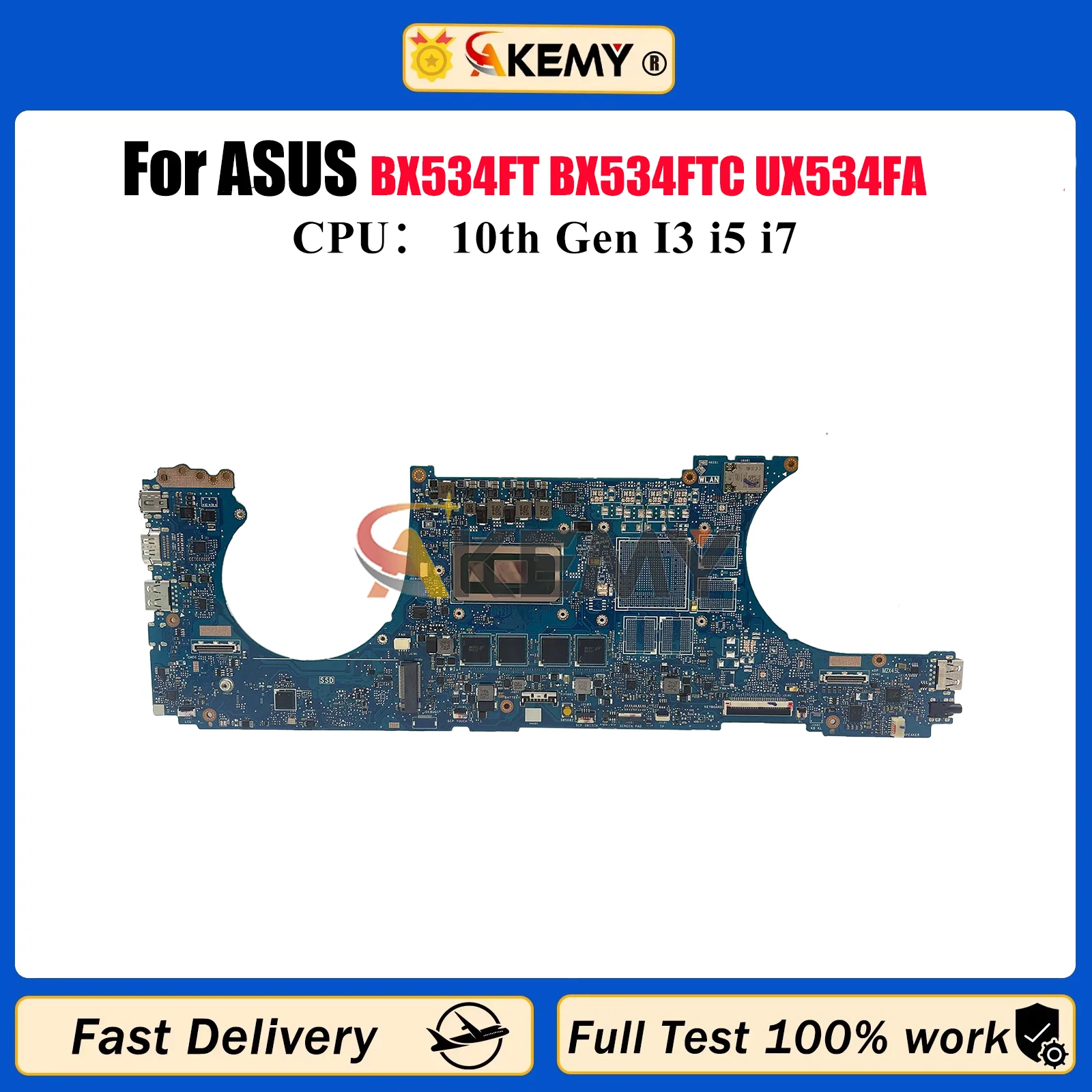 

UX534FA Laptop Motherboard For ASUS UX534F BX534FT BX534FTC BX533FTC UX534FTC RX534FTC UX534FT Mainboard With 10th Gen I3 i5 i7