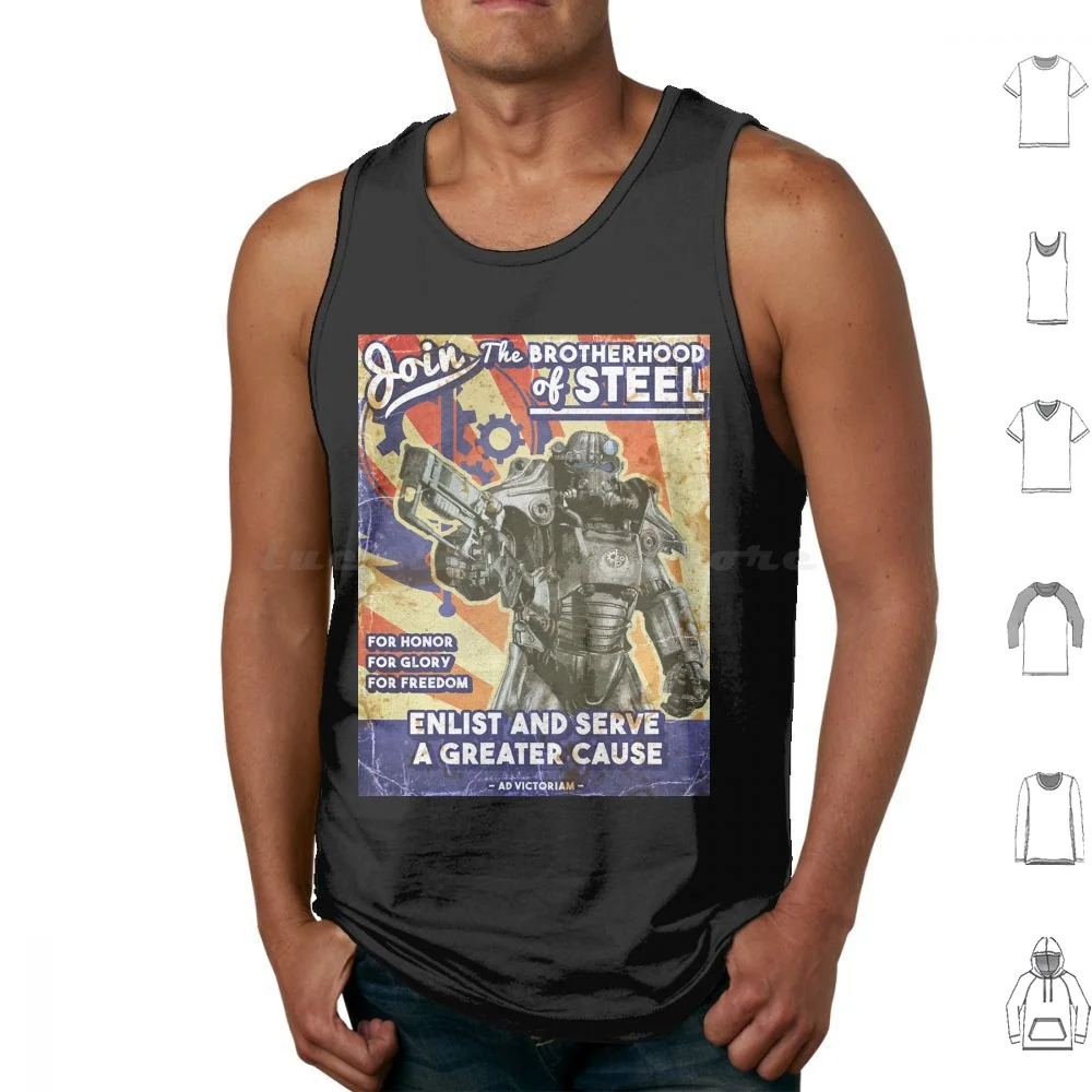 Brotherhood Propaganda Tank Tops Vest Sleeveless Brotherhood Steel Brotherhood Of Steel Nv Fnv New Vegas New Vegas New