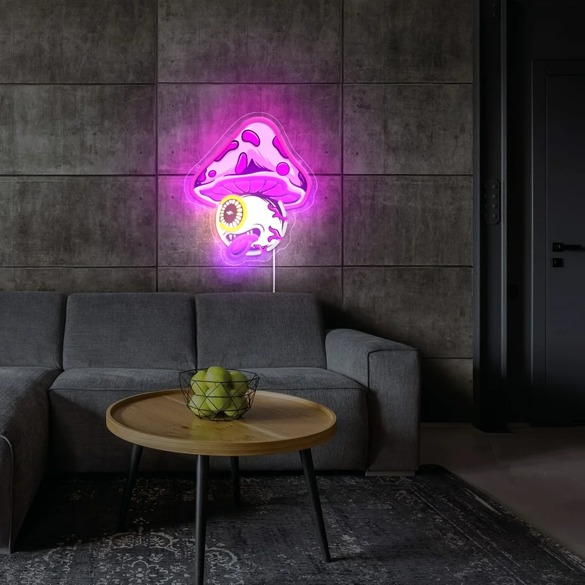 الفطر السام LED النيون تسجيل عين واحدة اللسان التدريجي ضوء النيون USB عكس الضوء للمنزل غرفة نوم بار نادي أجواء الحفلات جدار ديكور #4