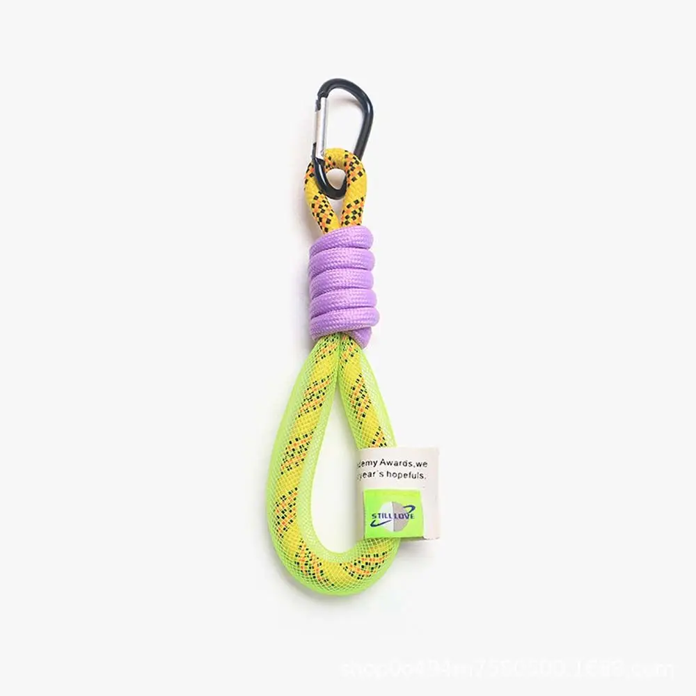 Universal Mesh Lanyard Keychain Simple Fashion Fluorescent Color Phone Hanging Cord Colorful Braided Strips Key Rings