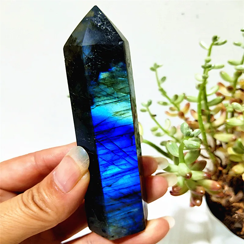 Natural Stone Labradorite CRYSTAL TOWER POINTS Witchcraft Energy Chakra Reiki Feng Shui Crystal Home Decoration