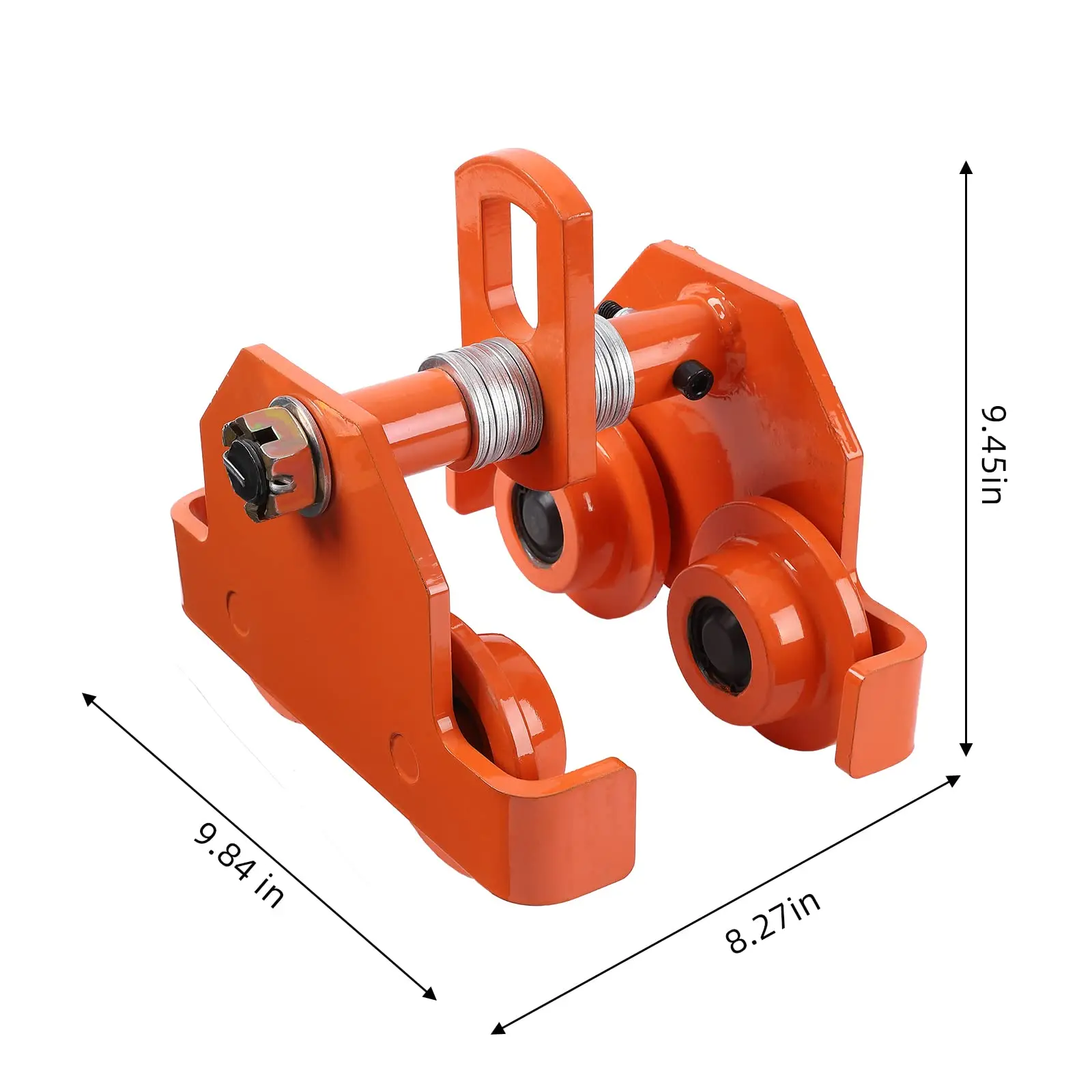 2T/4400LBS Dual Wheels Beam Trolley, 3.5