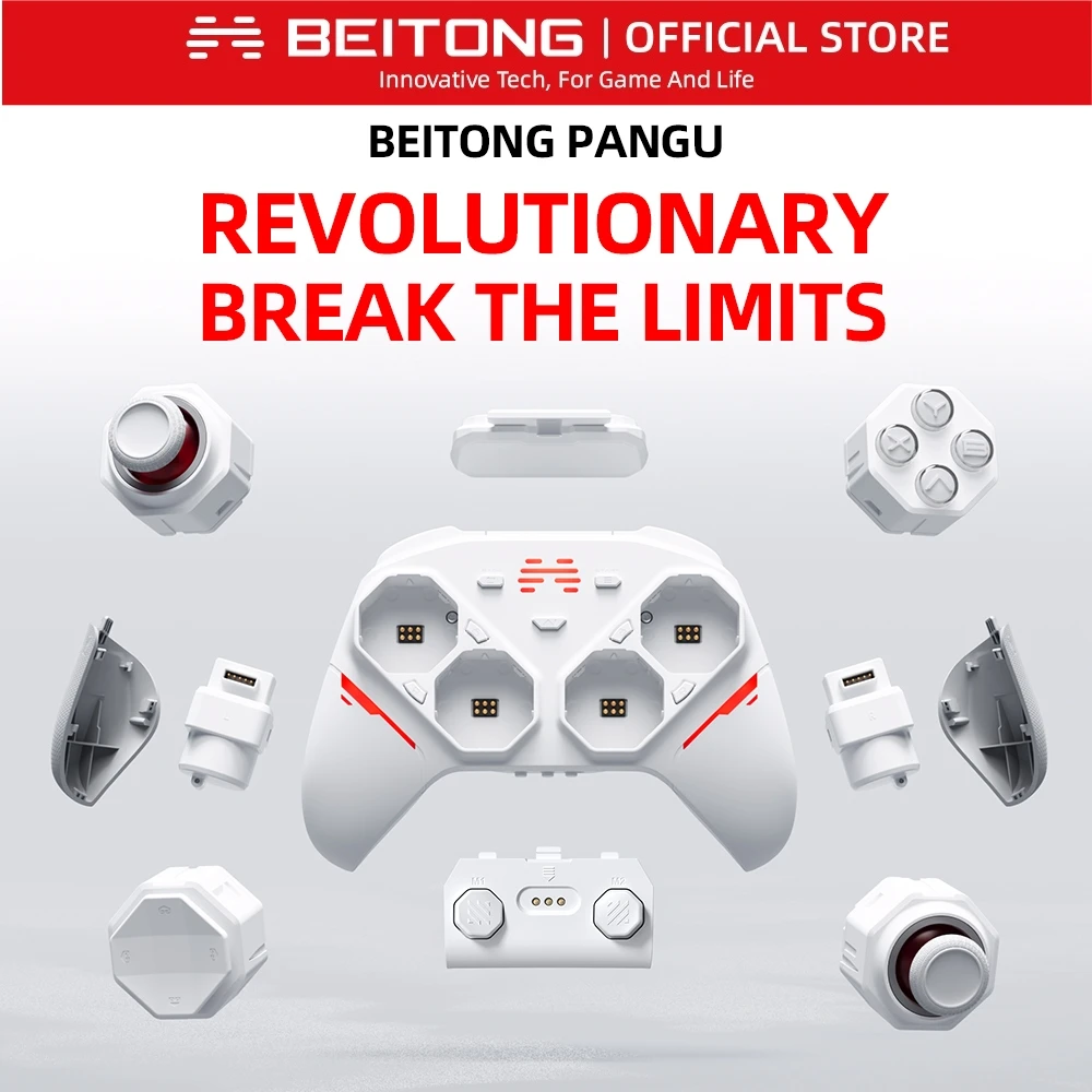 BEITONG PanGu Custom Modular Controller Wireless Bluetooth Gamepad Customizable Gaming Controller for PC/NS2/Mobile/Steam