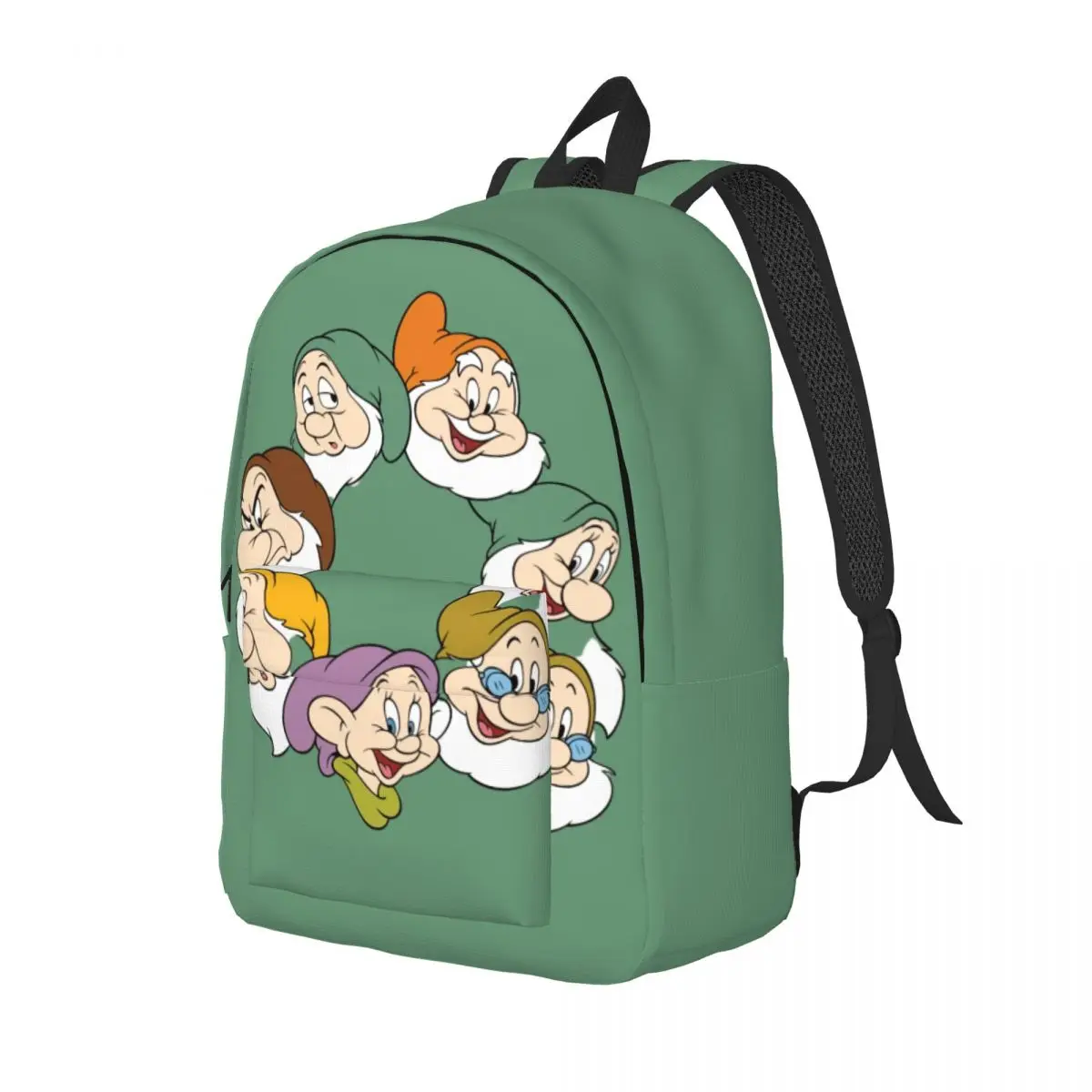 Custom Snow White And The Seven Dwarfs Canvas Backpacks Men Women Fashion Bookbag for School College Bags