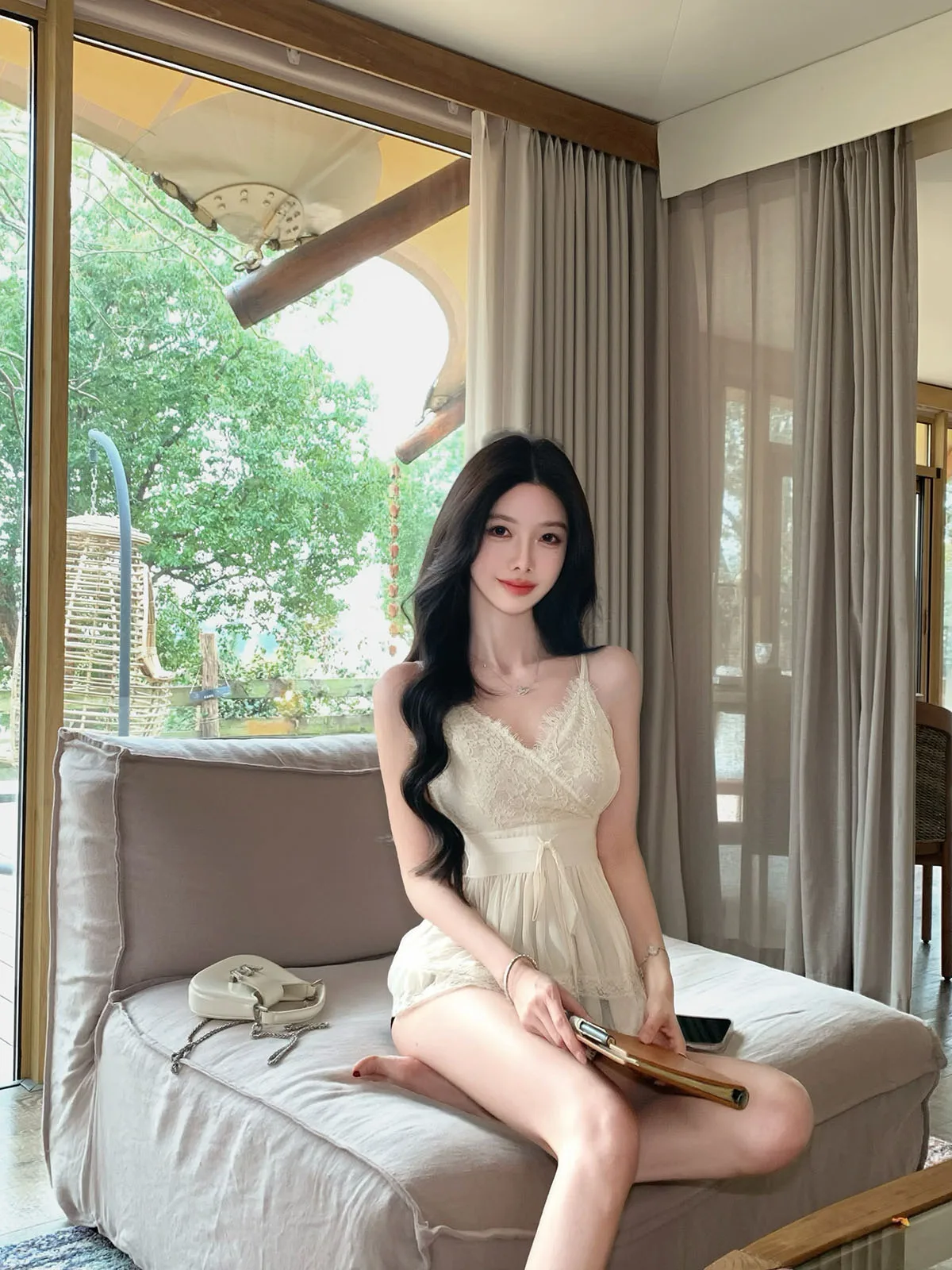 

Sexy Strapless Lace Trim Top Women's Short Sleeveless V-neck Pure Color Fashionable Summer New Arrival JustQin Gabrielle