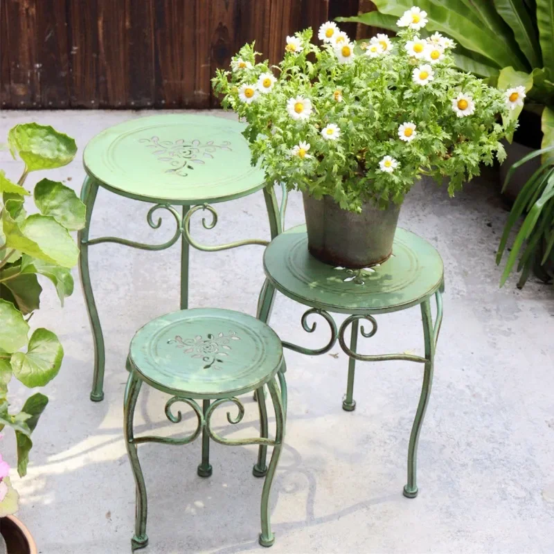 Balcony flower stand outdoor courtyard garden living room wrought iron flower pot stand succulent stand outdoor floor-to-ceiling