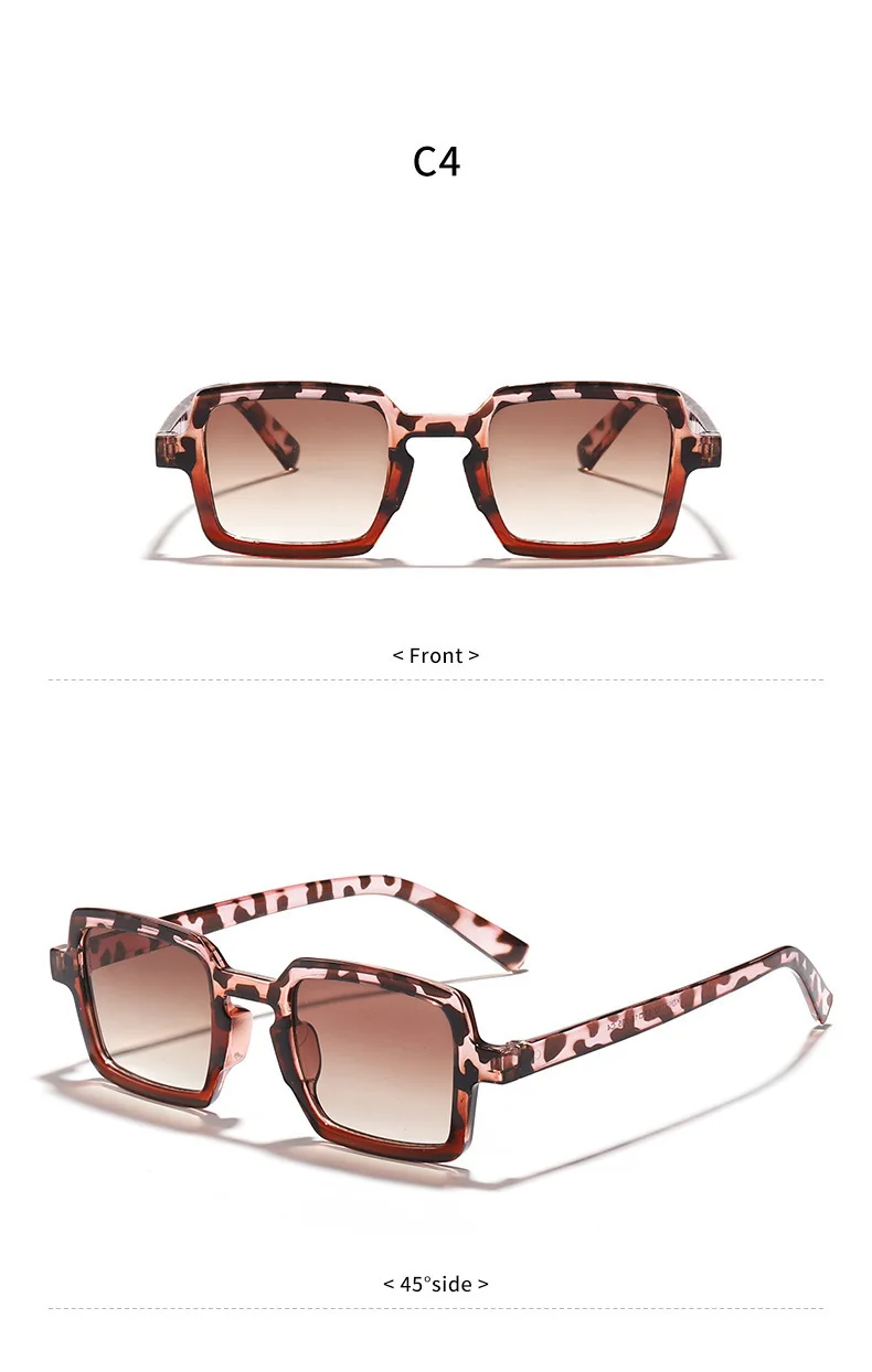 Vintage quadratische Sonnenbrille für Damen und Herren, rechteckige Sonnenbrille, ovale Sonnenbrille für Damen und Herren – Detail 11