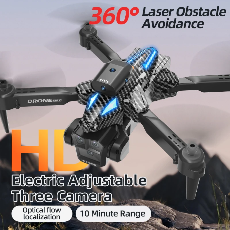 C10 Professional Drone 4K Three Camera Wide Angle Optical Flow Localization Four-way Obstacles Avoidance Quadcopter Kid Toys