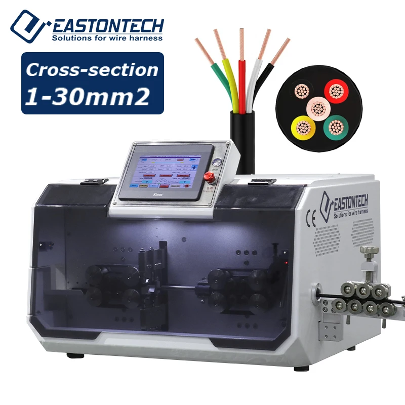 EW-05F+ EW-14B feeding machine+ XS001 machine Multi Core Sheathed Wire Cutting And Stripping Machine 30 Square Pvc Cables Strip