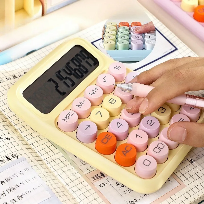 Lovely High Appearance Calculator for Students Office Cute Dopamine Style Design Fashionable Portable Stationery for Girls Daily