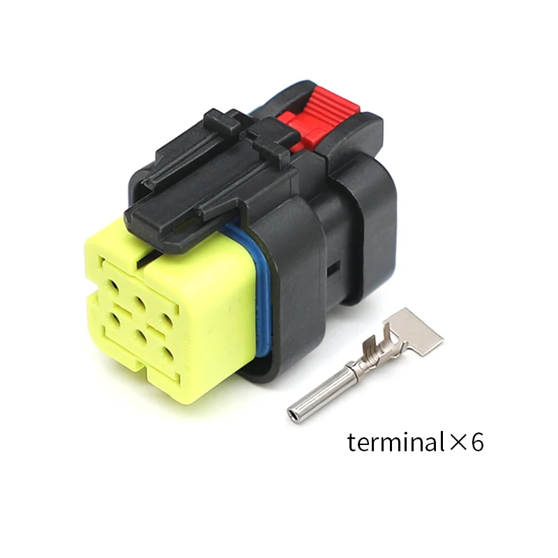 

776433-3 TE type automotive connector waterproof male and female wiring harness docking plug Yellow male head 6 pins