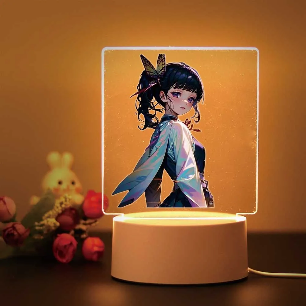 Demon Slayer Kanao Tsuyuri 3D Touch LED Night Light para decoração de quarto infantil, presente de aniversário para meninos e meninas