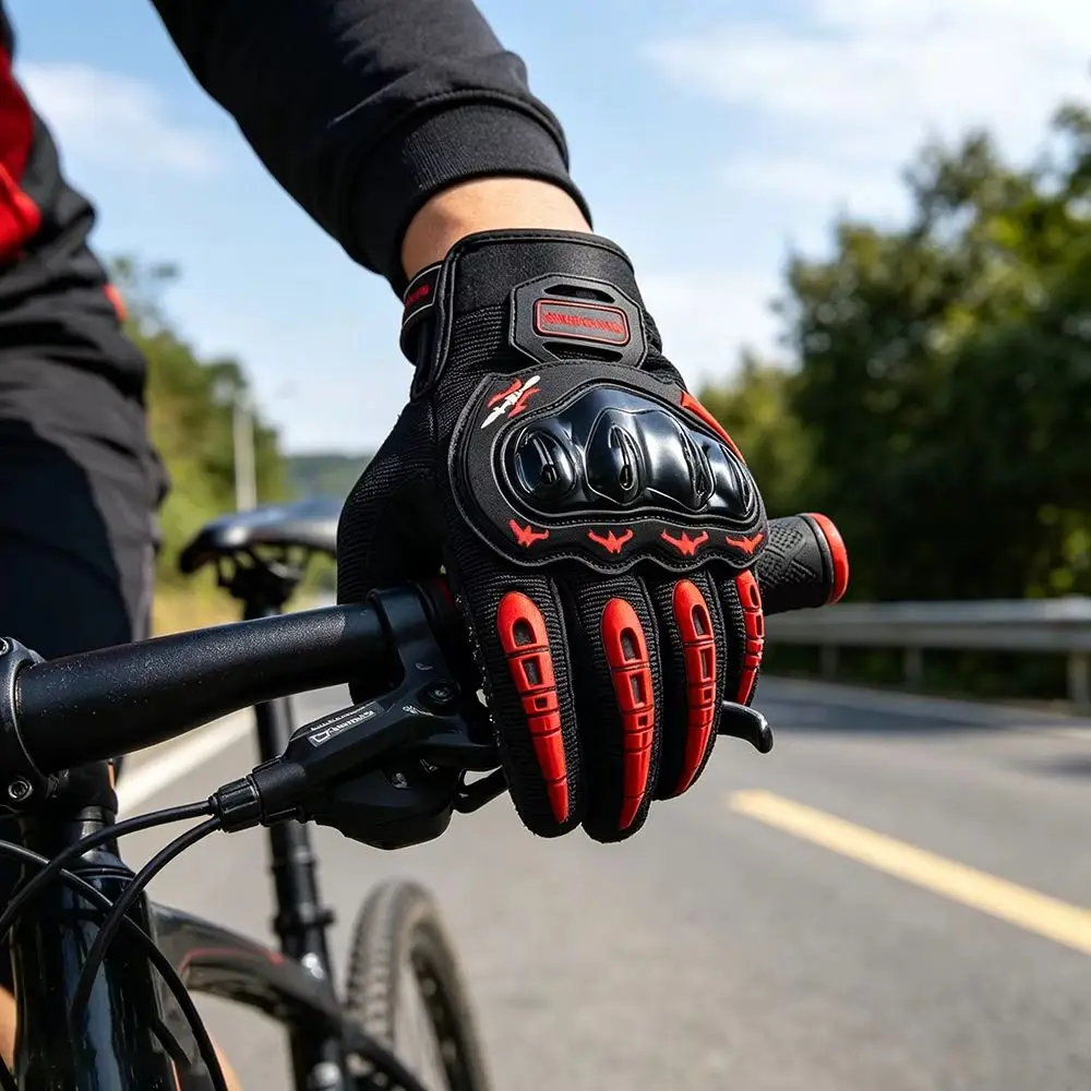 Unisex Full Finger Gloves Touchscreen Wear-resistant Protective Gear Accessories for Motorcycle Dirt Bike Racing Items