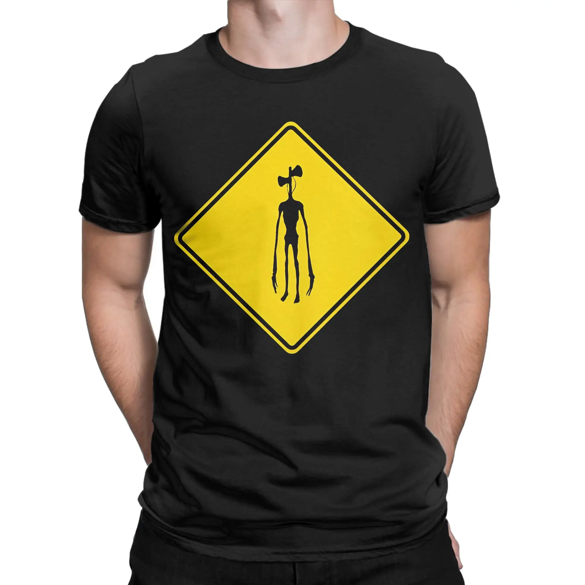 Men Women's Warning Siren Head T Shirt  100% Cotton Clothing Casual Short Sleeve Crew Neck Tee Shirt Party T-Shirts