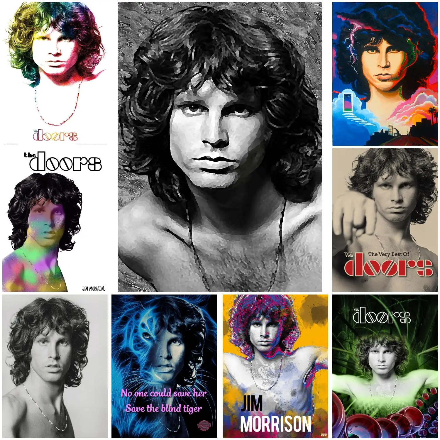 jim morrison  Poster Decorative Painting Canvas Poster Gift Wall Art Living Room Posters Bedroom Painting