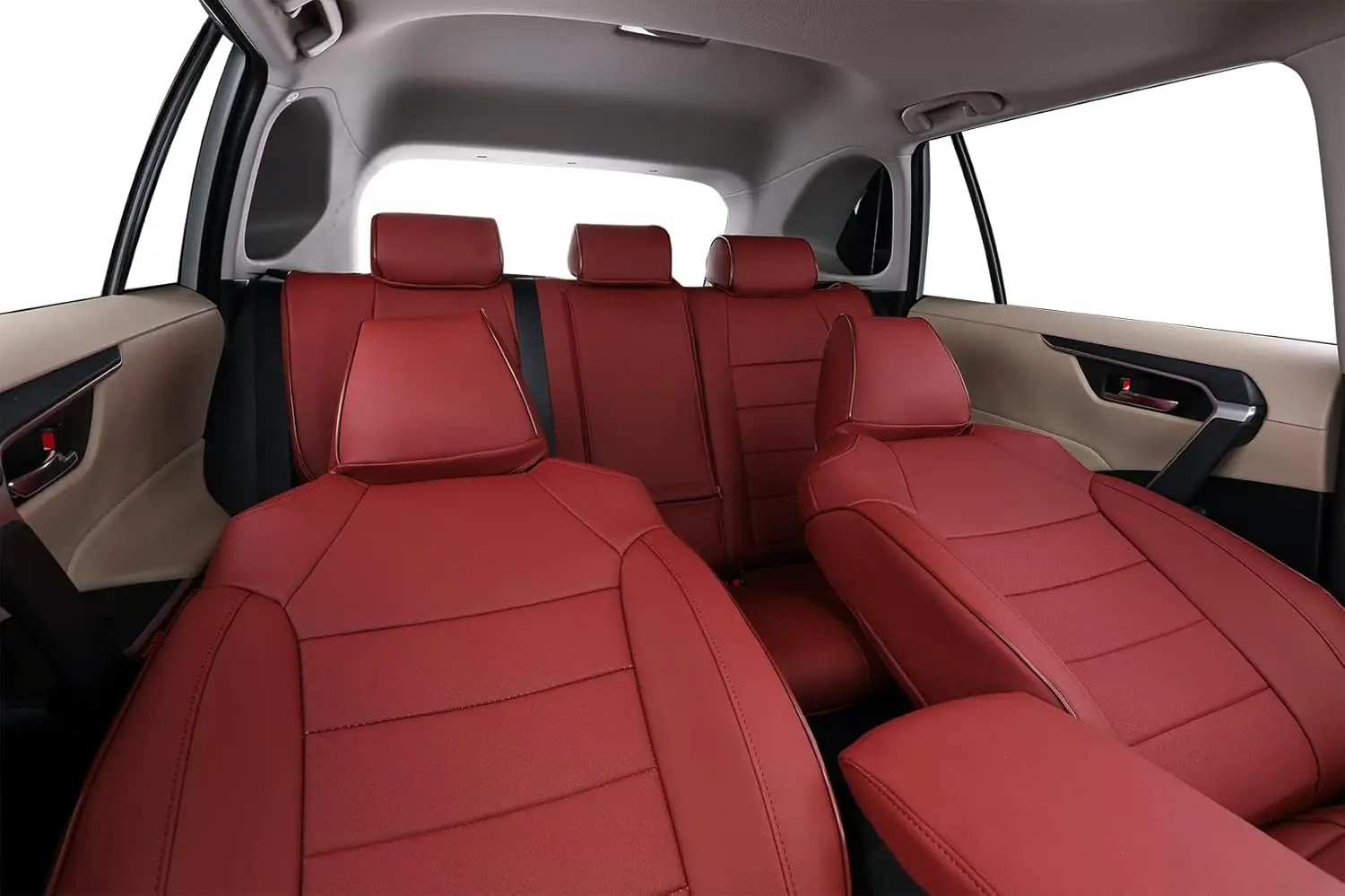 

EKR Custom Fit Auto Seat Covers Full Set For Toyota RAV4 Only Hybrid 2019-2025 LE XLE Limited Woodland Leather Covers