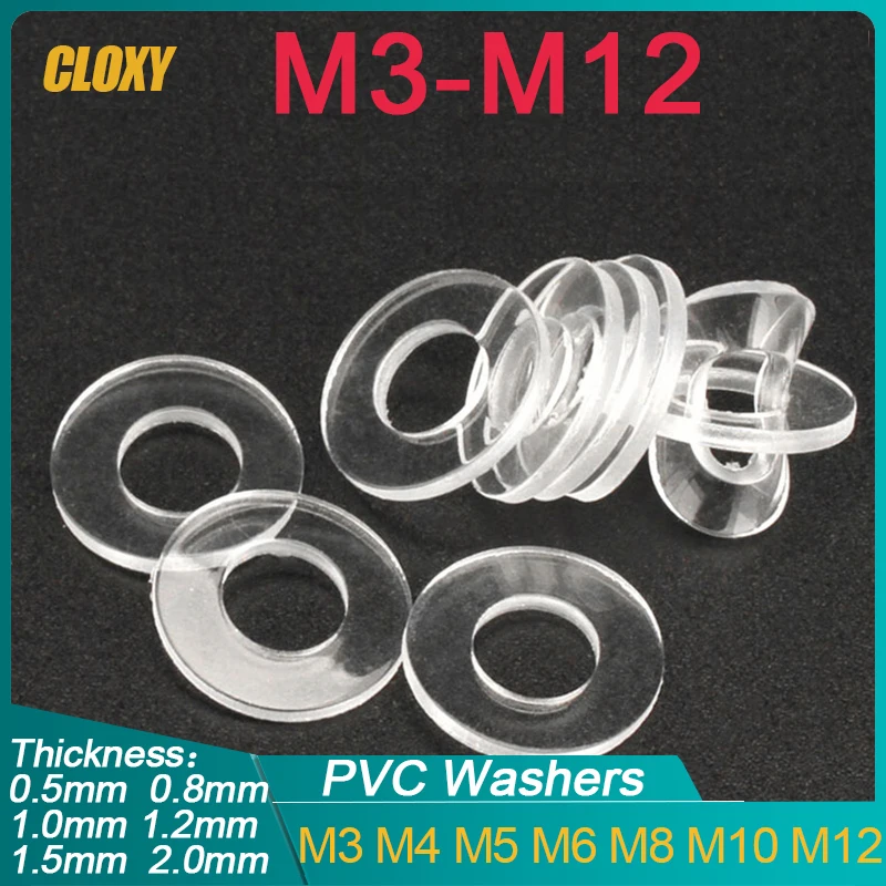 M1.2 M1.4 M1.7 M1.8 M2 M2.5 M3 M4 M5 M6~ M12 Miękki/twardy plastik PVC Przezroczysta izolacja Zwykła uszczelka Pierścień Podkładka płaska