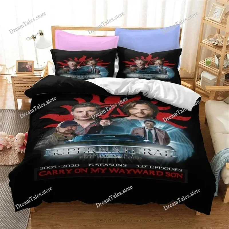 

Supernatural Bedding Set Single Twin Full Queen King Size Bed Set Adult Kid Bedroom Duvet Cover Sets 3D Print Bed Sheet Set741