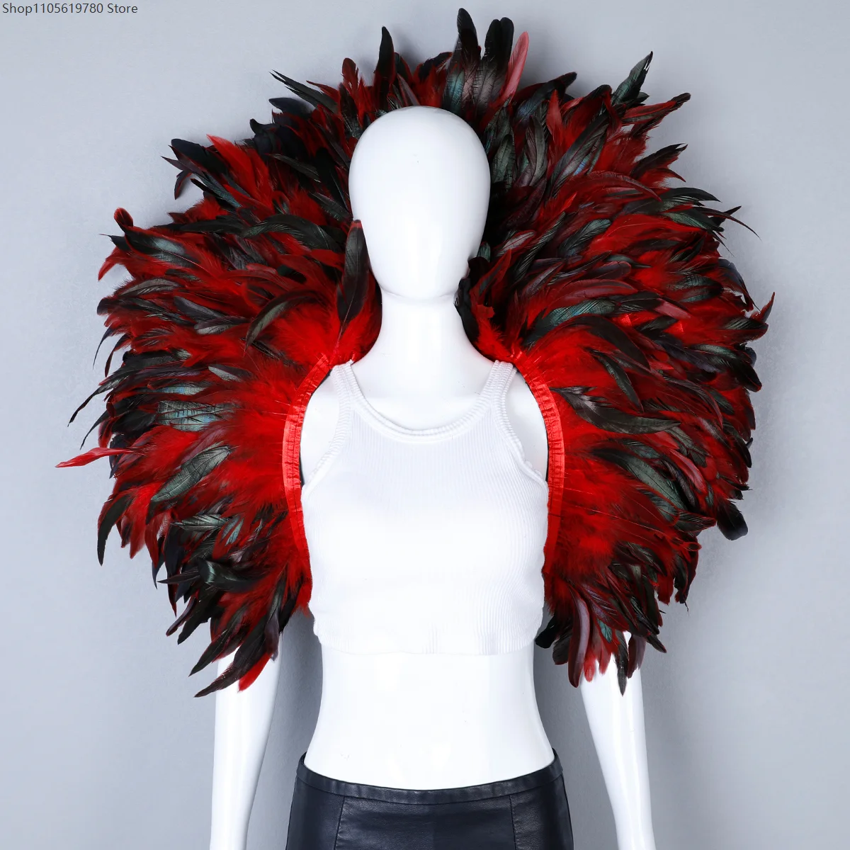 Party Luxury Scarf Feather Cosplay Designer Punk Halloween Masked Ball Carnival Feather Punk Carnival Party Apparel Accessories
