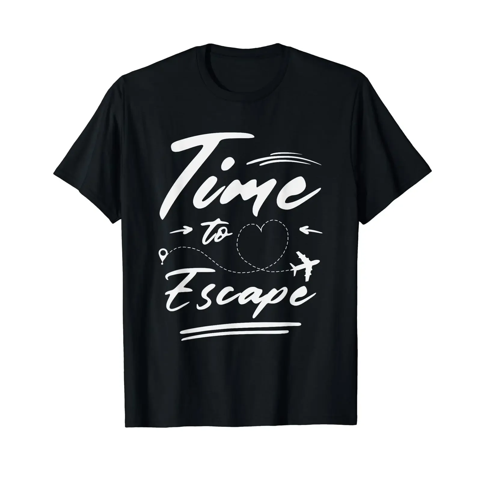 Time to Escape Aeroplane Summer Holiday Travel Wanderlust T Shirt vintage Washed Top For Everyday Wear designer clothes homme