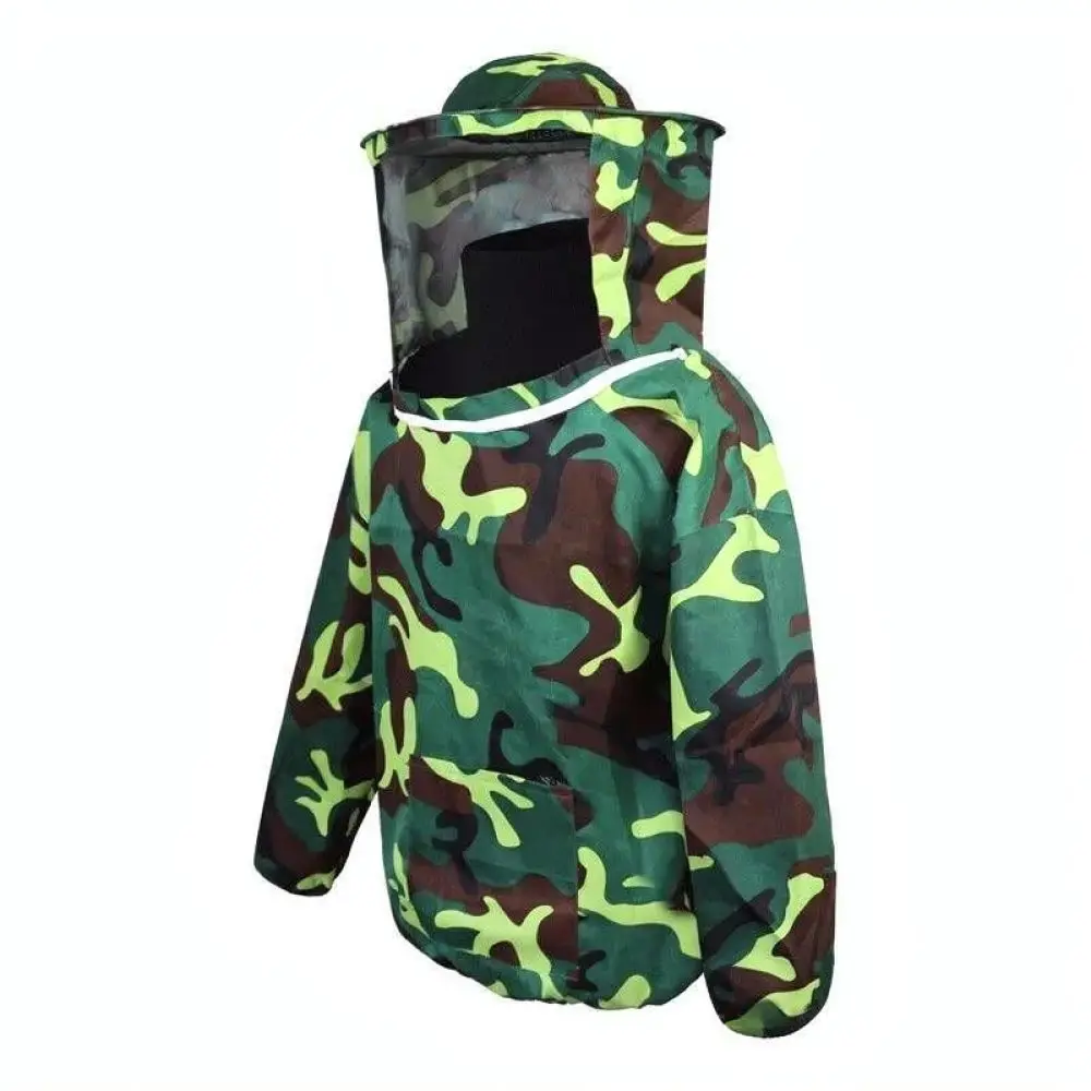 Protective Camo Beekeeping Jacket With Head Net Breathable Safety Clothing For Farm Gardening Yard Workers