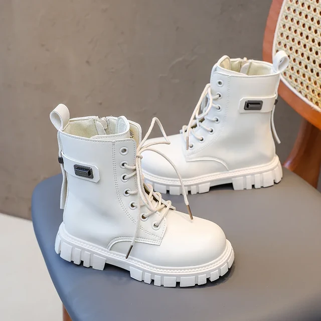 Girls white ankle boots hot sale
