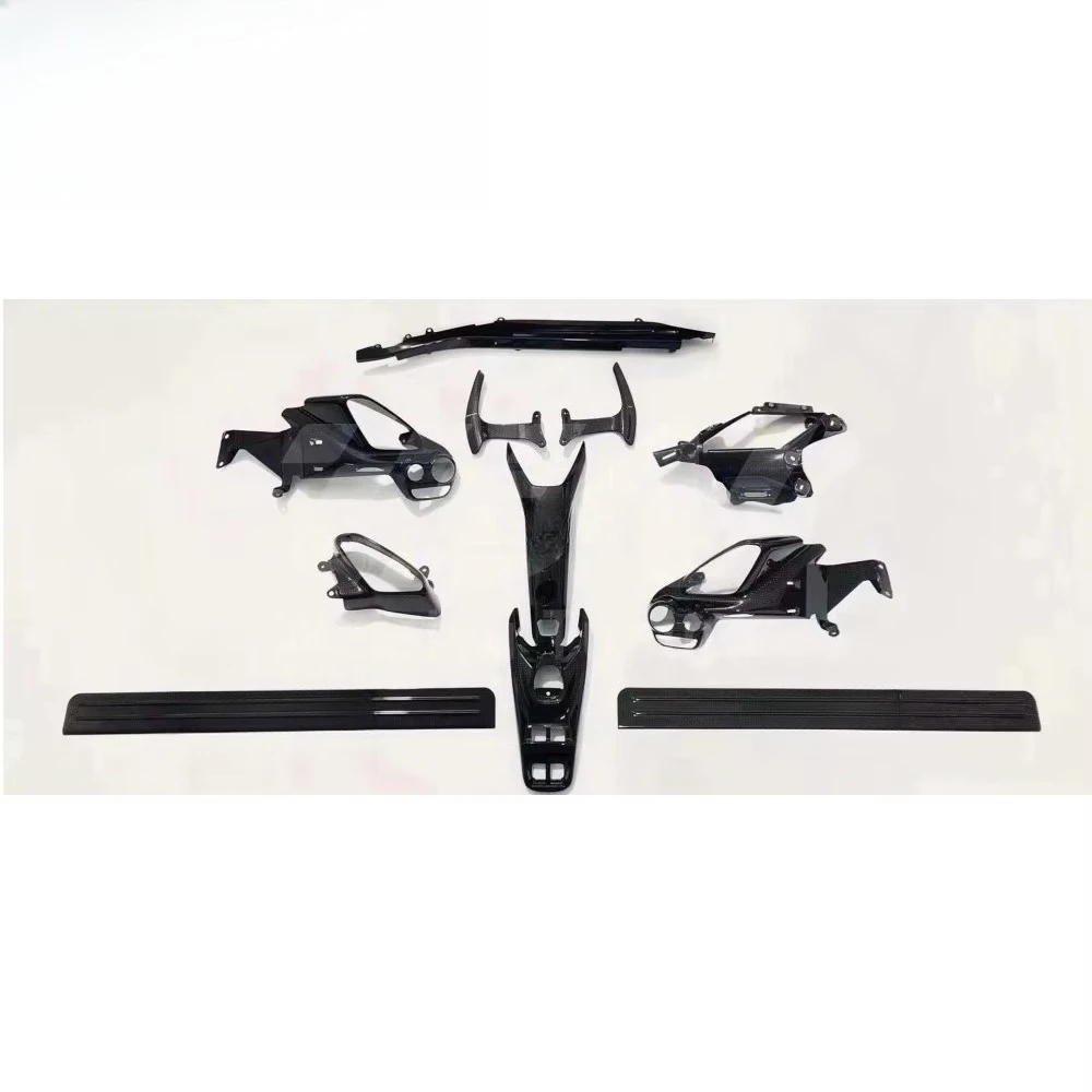 OEM Style Dry Carbon Fiber Interior Kit Decor Fit for 488 GTB Spyder AC Cover Center Console Dashboard 11 PCS