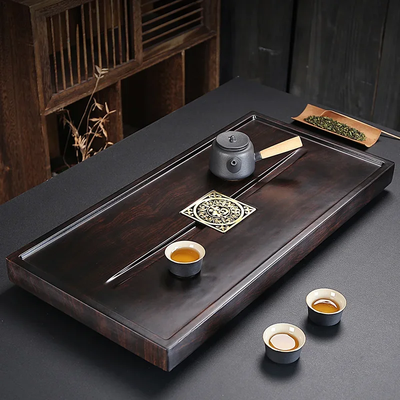 

Wooden Kung Fu Tea Tray Drainage Chaban Large Coffee Vintage Tray Kitchen Japanese Luxury Bandeja Bambu Japanese Serving Tray