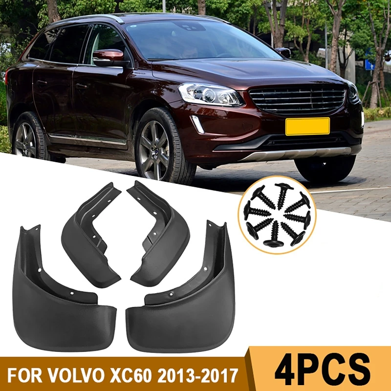 4Pcs Car Mudguards Mud Front And Rear Wheel Fenders fit for Volvo XC60 2013-2017
