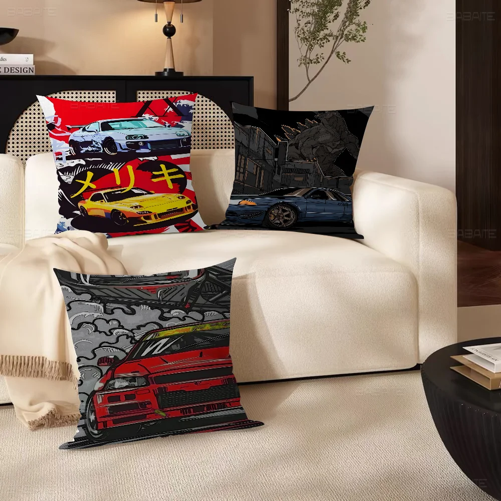 80s Vintage Car Pillowcase Toon Gift Cushion Cover Bedroom Home Sofa Chair Seat Decor Pillow Case