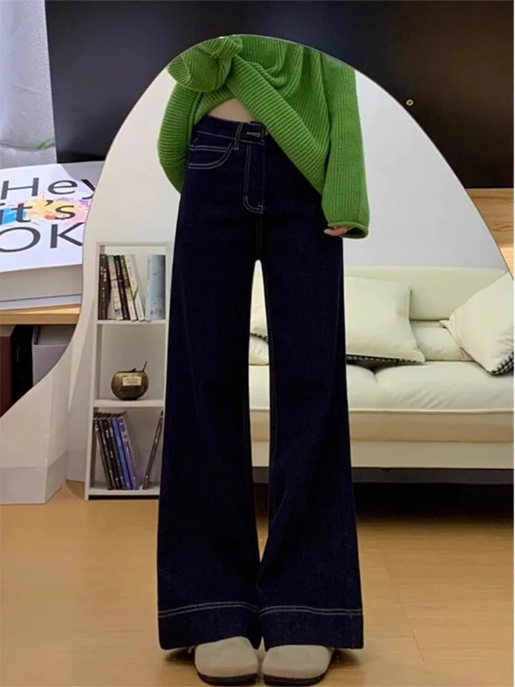 

Loose Wide Leg Jeans Women's Spring New Style Slimming Large Size Comfortable Floor-Length Casual High Waist Denim Pants