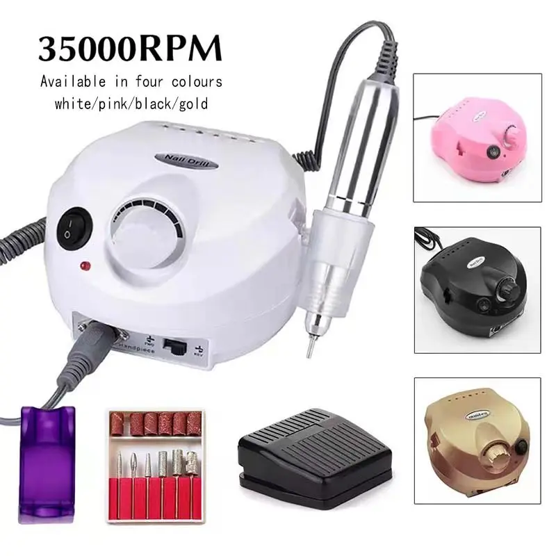 35000/20000 RPM Electric Nail Drill Machine Mill Cutter Sets for Manicure Nail Tips Manicure Electric Nail Pedicure File