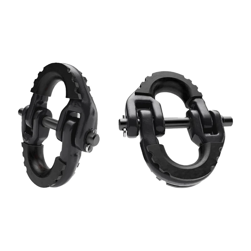 1/2 Safety Chain Link, 2-Pack Forged Steel Towing Hook Safety Chain Link, Black