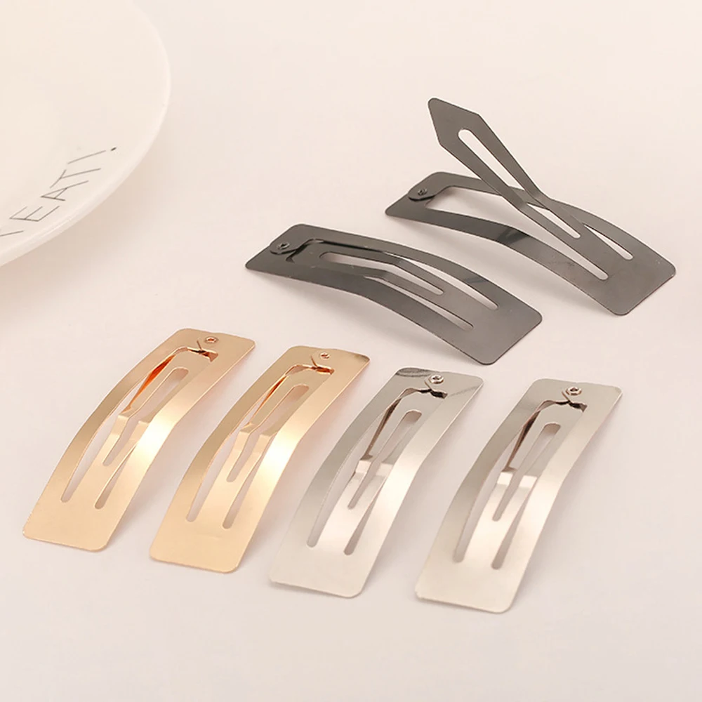 100Pcs 5cm 6cm 7cm 8cm Rectangle BB Hairpins Base Gold Silver Black Snap Hair Clips for Handmade DIY Barrettes Accessories
