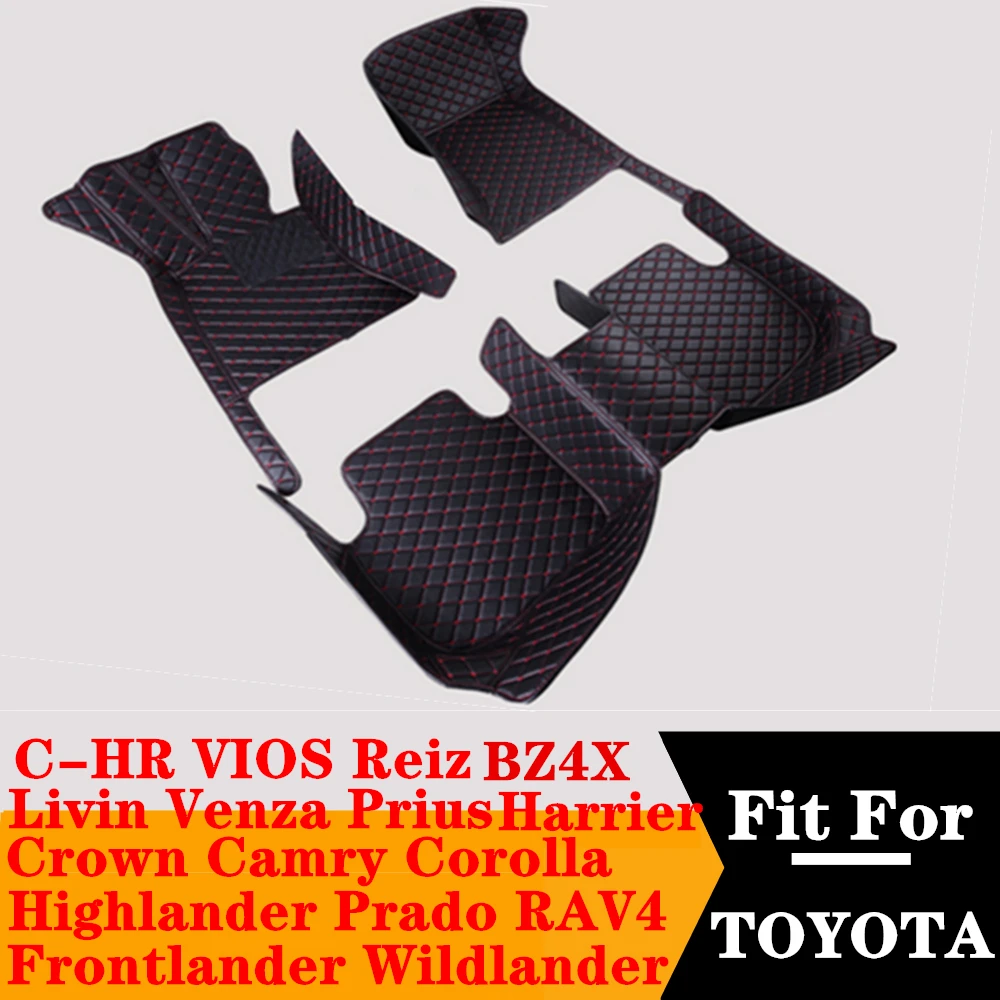 Tappetini auto per TOYOTA Vios Prius Venza RAV4 Corolla Crown Camry Highlander CHR BZ3 BZ4X FloorLiner Foot Pads copertura del tappeto