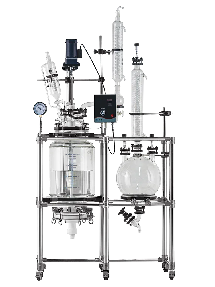 Double glass reaction kettle laboratory sand core filter kettle combination crystallization liquid collecting machine