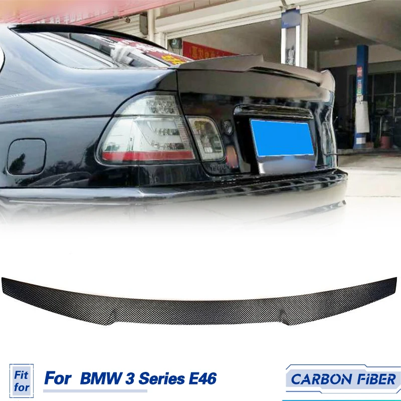 Car Rear Trunk  Spoiler Wings Carbon Fiber for BMW 3 Series E46 Sedan 4-Door 1998-2005 Rear Spoiler Boot Lid Wing Lip US Stock