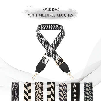 3.8cm preto e branco cor esquema alça de ombro alça de ombro de couro bolsa alça de ombro versátil alça de bolsa crossbody