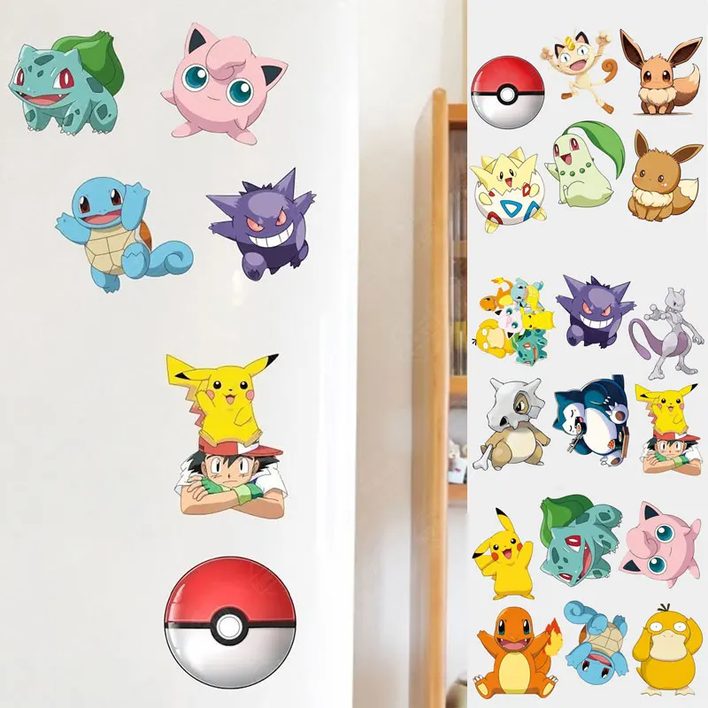 

6pcs Pikachu Cartoon Fridge Magnets Blackboard Magnets Personalized Home Decor Whiteboard Photo Message Board Home Decoration