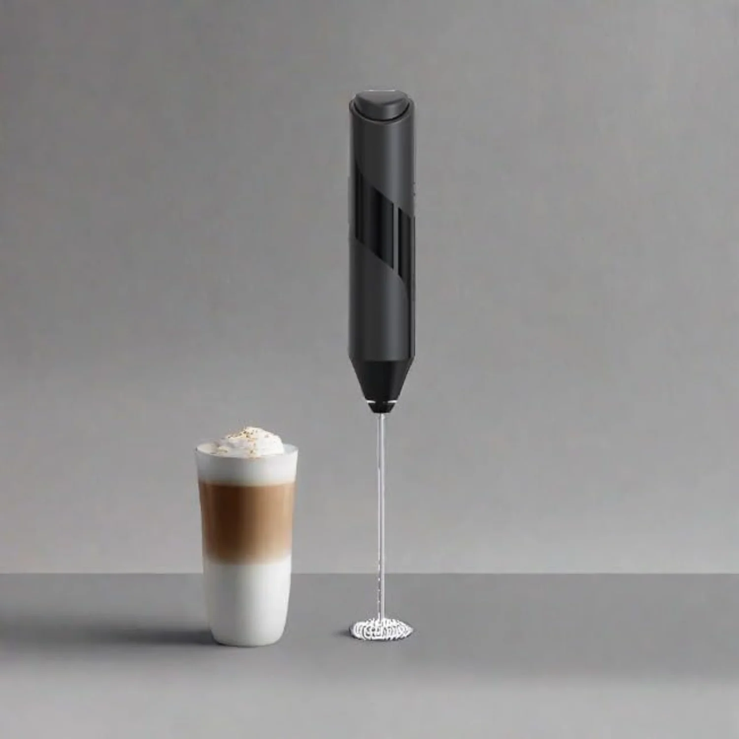 ミルク泡立て器 ステンレススチール バッテリー駆動フォームメーカー 泡立て器 ドリンクミキサー ブレンダー コーヒー、フラッペ、ラテ、マキアート、抹茶用